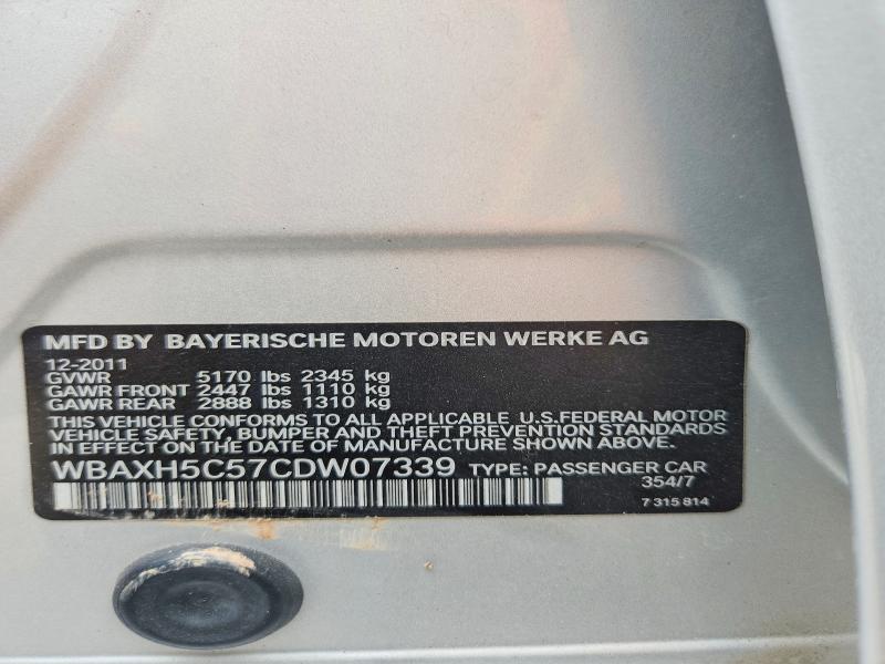 56899616 :رقم المزاد ، WBAXH5C57CDW07339 vin ، 2012 Bmw 528 مزاد بيع
