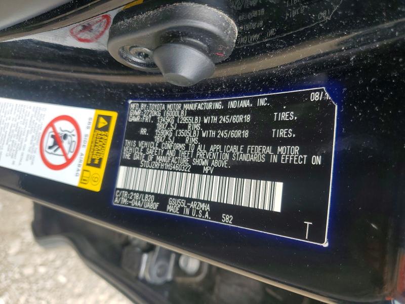 56349756 :رقم المزاد ، 5TDJZRFH1HS460322 vin ، 2017 Toyota Highlander مزاد بيع