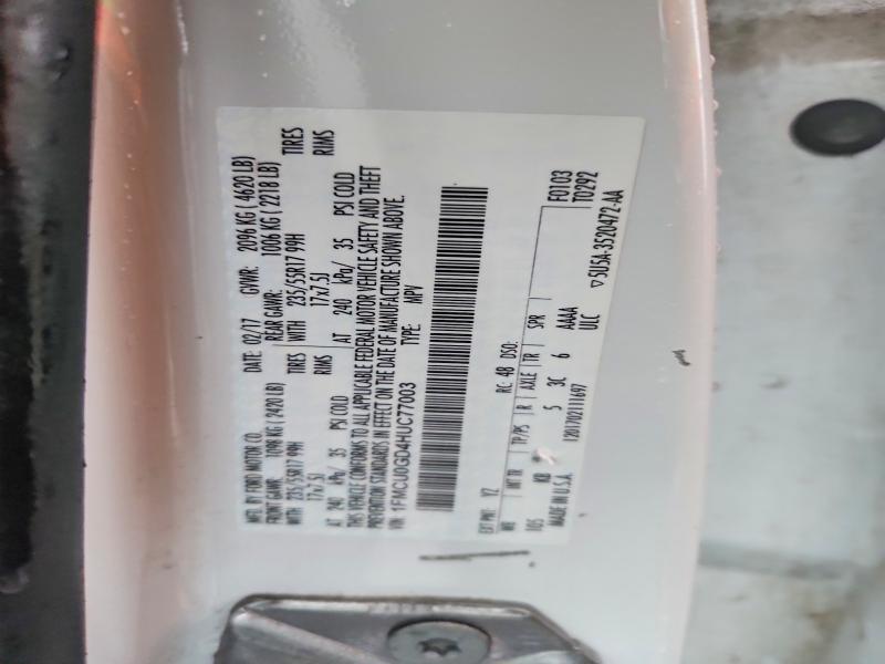 57962386 :رقم المزاد ، 1FMCU0GD4HUC77003 vin ، 2017 Ford Escape مزاد بيع