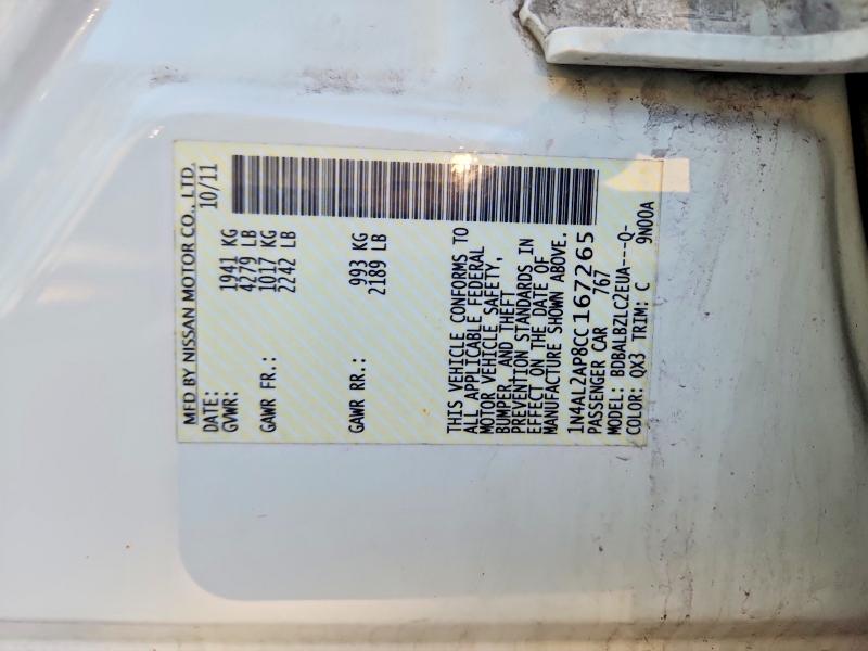 55975526 :رقم المزاد ، 1N4AL2AP8CC167265 vin ، 2012 Nissan Altima مزاد بيع