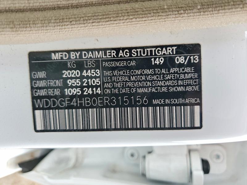55355096 :رقم المزاد ، WDDGF4HB0ER315156 vin ، 2014 Mercedes-benz C مزاد بيع