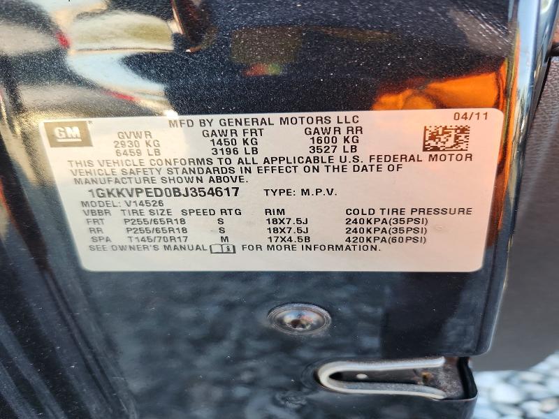 Auction sale of the 2011 Gmc Acadia, vin: 1GKKVPED0BJ354617, lot number: 58883096