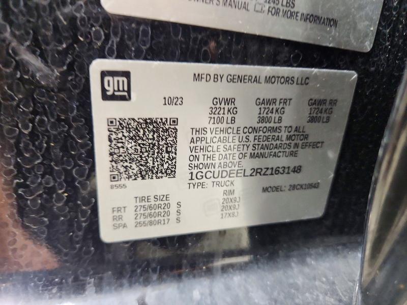 2024 Chevrolet Silverado მანქანა იყიდება აუქციონზე, vin: 1GCUDEEL2RZ163148, აუქციონის ნომერი: 58442446