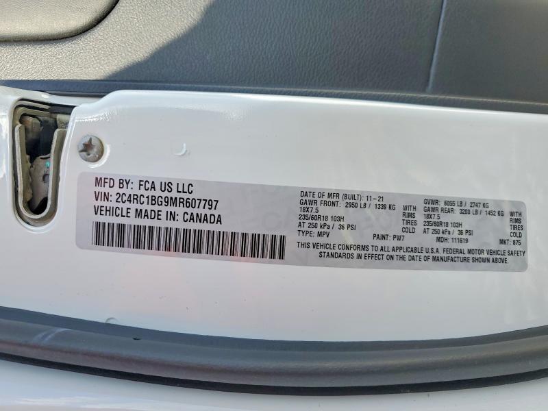 Aukcja sprzedaży 2021 Chrysler Pacifica, vin: 2C4RC1BG9MR607797, numer aukcji: 56654846