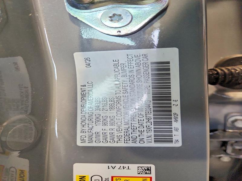 Продаж на аукціоні авто 2026 Honda Civic, vin: 19XFL2H87TE024413, номер лоту: 57685226