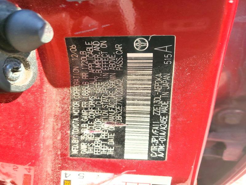 58515296 :رقم المزاد ، JTDBR32E770120042 vin ، 2007 Toyota Corolla مزاد بيع