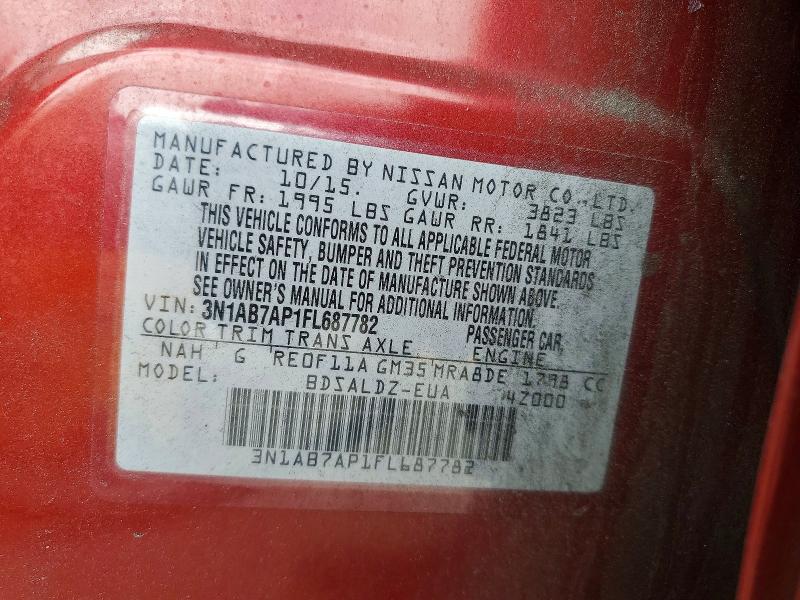 Aukcja sprzedaży 2015 Nissan Sentra, vin: 3N1AB7AP1FL687782, numer aukcji: 56613586