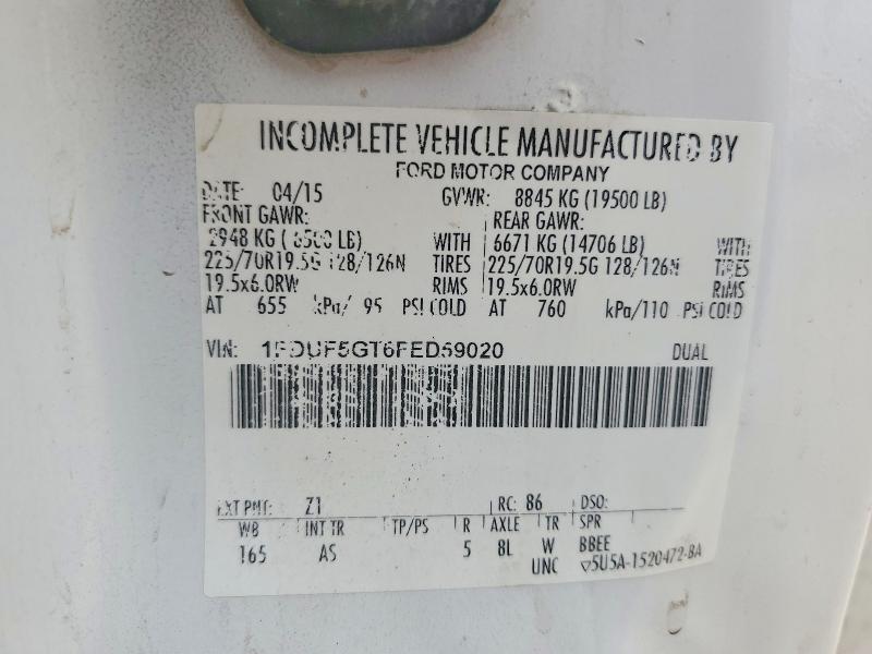 2015 Ford F550 მანქანა იყიდება აუქციონზე, vin: 1FDUF5GT6FED59020, აუქციონის ნომერი: 55788466