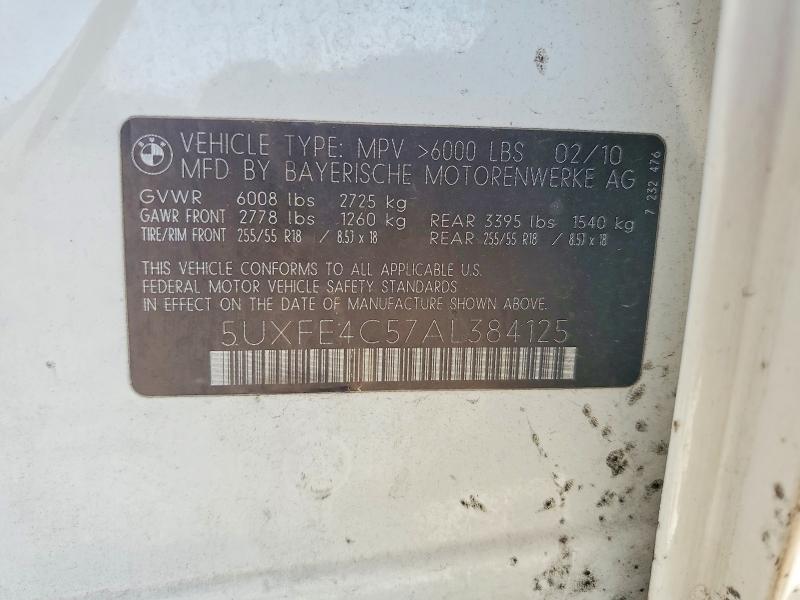 Продаж на аукціоні авто 2010 Bmw X5, vin: 5UXFE4C57AL384125, номер лоту: 55583476