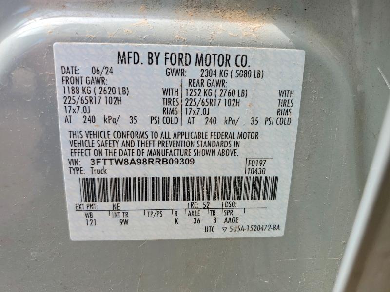 Продажа на аукционе авто 2024 Ford Maverick, vin: 3FTTW8A98RRB09309, номер лота: 56236516