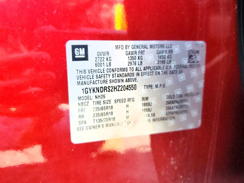 Продажа на аукционе авто 2017 Cadillac Xt5, vin: 1GYKNDRS2HZ204550, номер лота: 57751296
