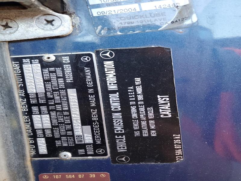 Продаж на аукціоні авто 1985 Mercedes-benz 380, vin: WDBBA45C1FA017374, номер лоту: 55470156