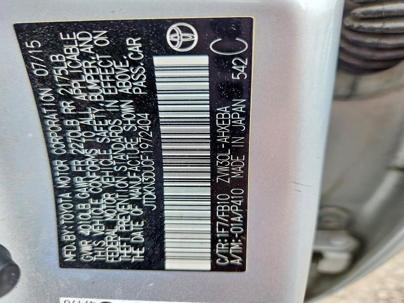 Aukcja sprzedaży 2015 Toyota Prius, vin: JTDKN3DU0F1972404, numer aukcji: 56766826