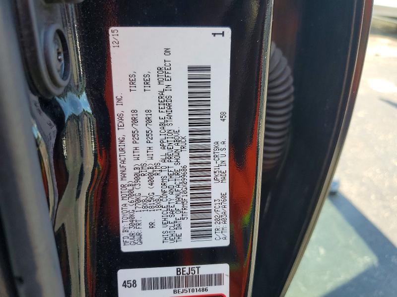 2016 Toyota Tundra მანქანა იყიდება აუქციონზე, vin: 5TFRM5F10GX099686, აუქციონის ნომერი: 57873076