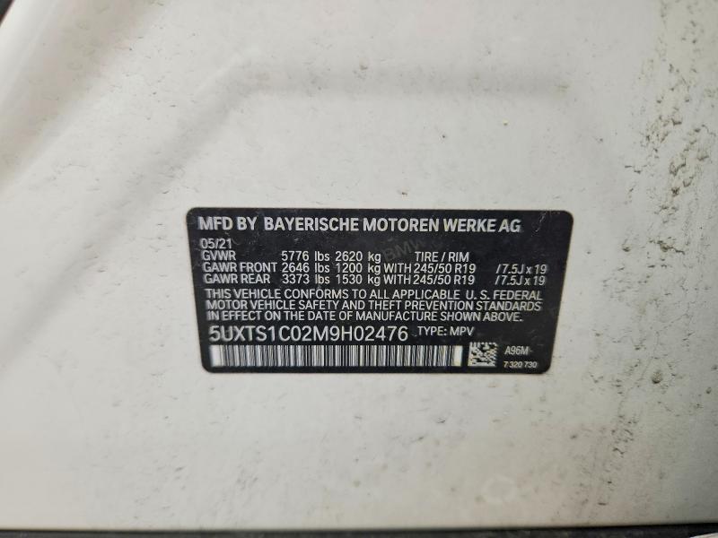 Aukcja sprzedaży 2021 Bmw X3, vin: 5UXTS1C02M9H02476, numer aukcji: 56092486