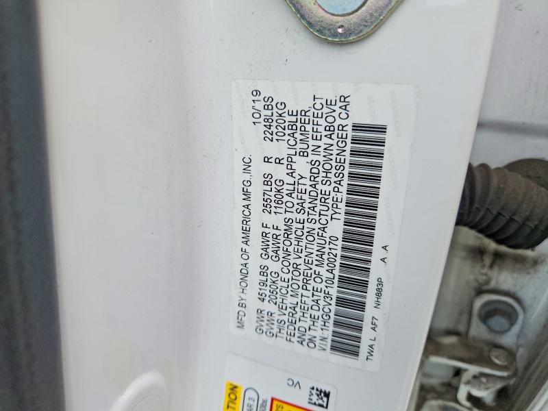 Aukcja sprzedaży 2020 Honda Accord, vin: 1HGCV3F10LA002170, numer aukcji: 57246746