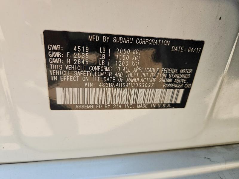 Продажа на аукционе авто 2017 Subaru Legacy, vin: 4S3BNAR64H3063037, номер лота: 57229876