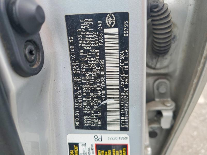 Aukcja sprzedaży 2014 Toyota Camry, vin: 4T1BF1FK5EU804599, numer aukcji: 56621476