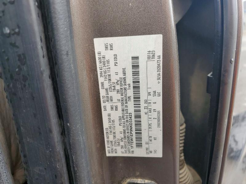 Продаж на аукціоні авто 2022 Ford F150, vin: 1FTEW1EP9NKD33423, номер лоту: 58745216