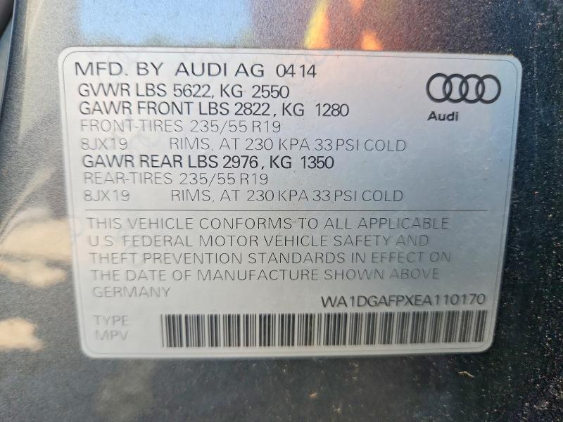59215256 :رقم المزاد ، WA1DGAFPXEA110170 vin ، 2014 Audi Q5 مزاد بيع