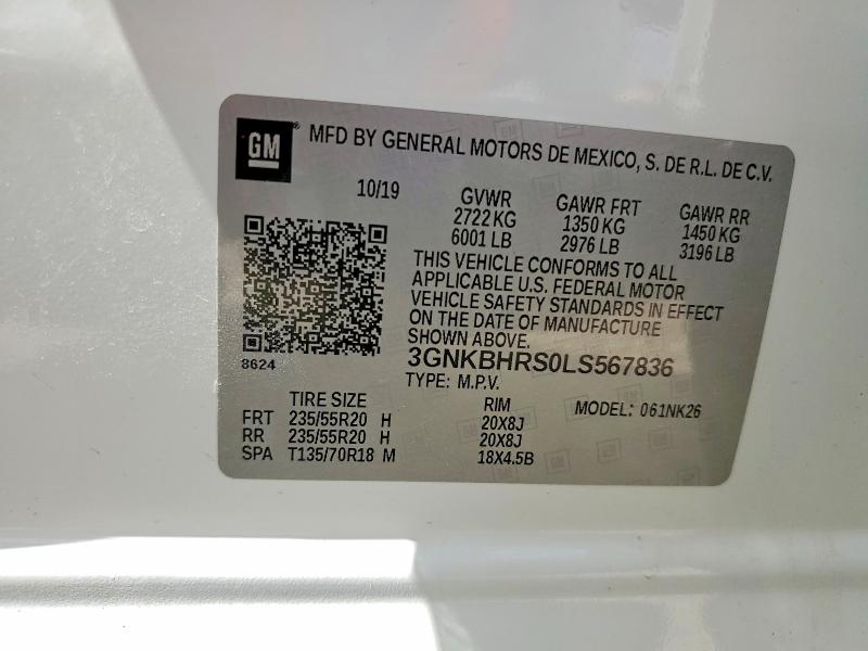 Продаж на аукціоні авто 2020 Chevrolet Blazer, vin: 3GNKBHRS0LS567836, номер лоту: 58047816