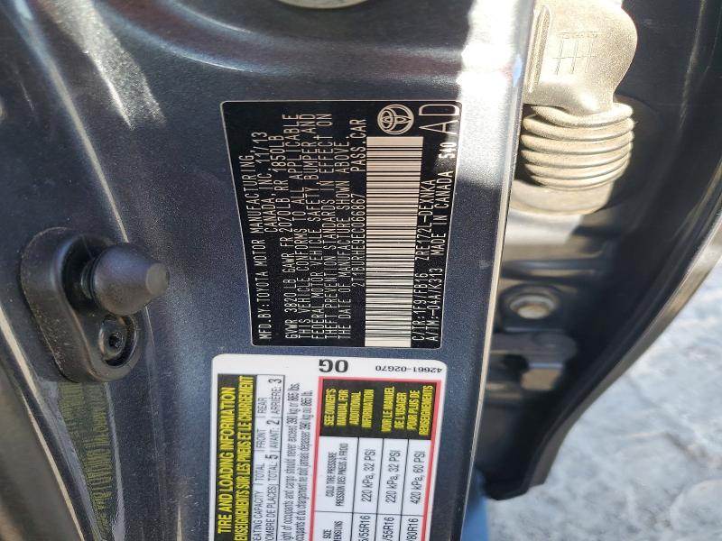 56967666 :رقم المزاد ، 2T1BURHE9EC066867 vin ، 2014 Toyota Corolla مزاد بيع