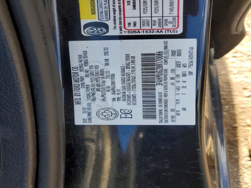 56951956 :رقم المزاد ، 3FAHP0JG2BR170086 vin ، 2011 Ford Fusion مزاد بيع