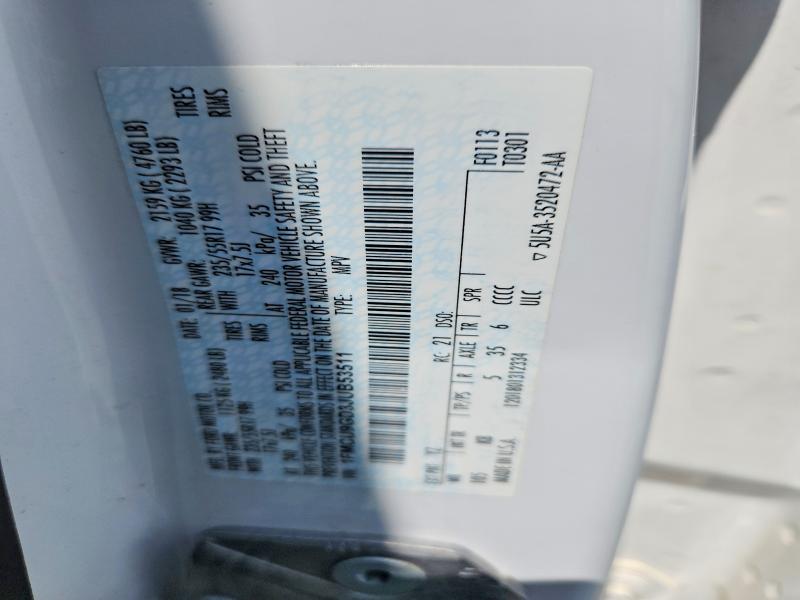58456266 :رقم المزاد ، 1FMCU9GD3JUB53511 vin ، 2018 Ford Escape مزاد بيع