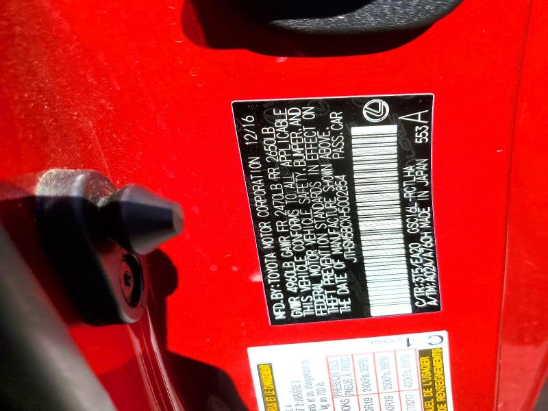 55732046 :رقم المزاد ، JTHSM5BCXH5002854 vin ، 2017 Lexus Rc مزاد بيع