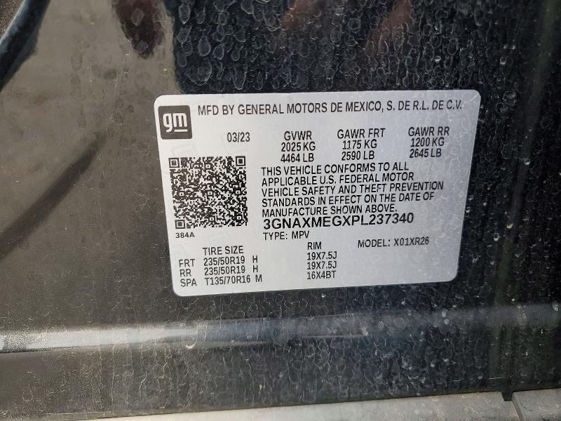 2023 Chevrolet Equinox მანქანა იყიდება აუქციონზე, vin: 3GNAXMEGXPL237340, აუქციონის ნომერი: 55917506