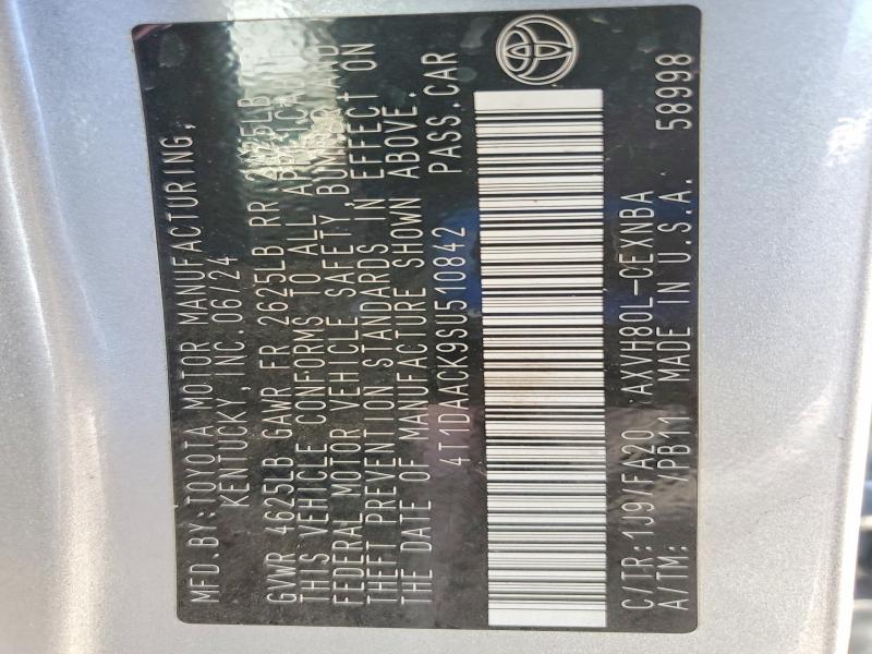 58497316 :رقم المزاد ، 4T1DAACK9SU510842 vin ، 2025 Toyota Camry مزاد بيع