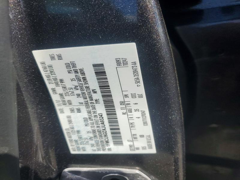 56815666 :رقم المزاد ، 1FMCU9GDXJUA93243 vin ، 2018 Ford Escape مزاد بيع