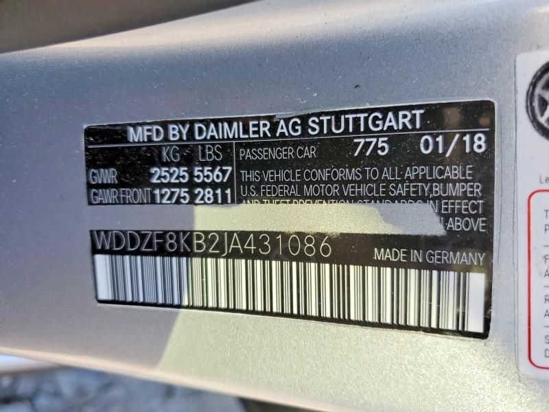 Продажа на аукционе авто 2018 Mercedes-benz E, vin: WDDZF8KB2JA431086, номер лота: 55420756