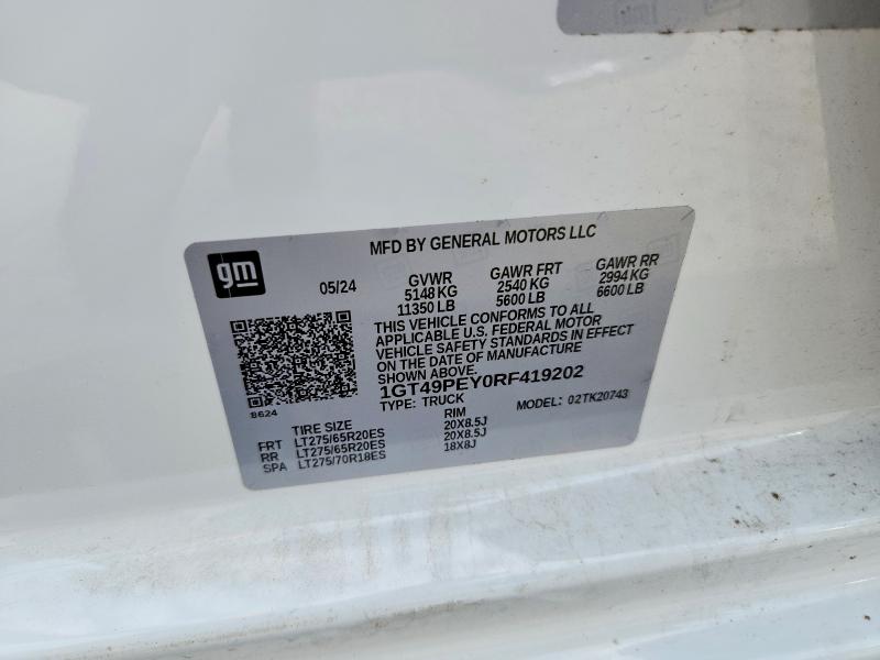 Продажа на аукционе авто 2024 Gmc Sierra, vin: 1GT49PEY0RF419202, номер лота: 57691536