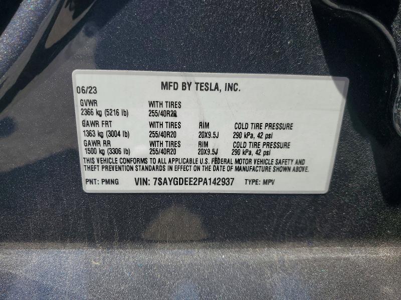Aukcja sprzedaży 2023 Tesla Model Y, vin: 7SAYGDEE2PA142937, numer aukcji: 55461516