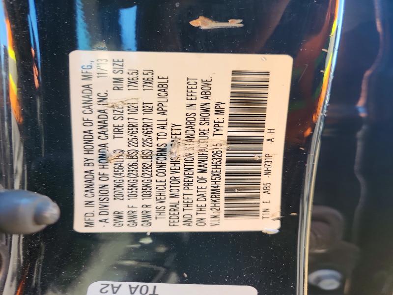 55745466 :رقم المزاد ، 2HKRM4H5XEH632615 vin ، 2014 Honda Cr-v مزاد بيع