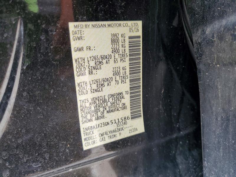 Продаж на аукціоні авто 2016 Nissan Titan Xd, vin: 1N6BA1F23GN511586, номер лоту: 58361926