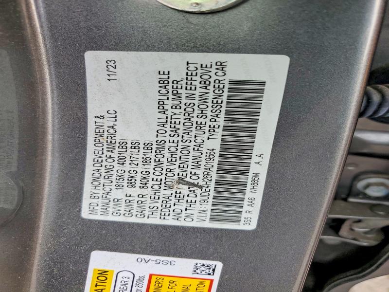 57189076 :رقم المزاد ، 19UDE4H26RA019564 vin ، 2024 Acura Integra مزاد بيع