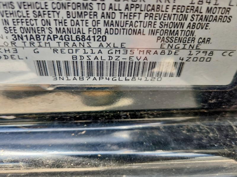 58362906 :رقم المزاد ، 3N1AB7AP4GL684120 vin ، 2016 Nissan Sentra مزاد بيع