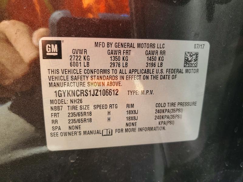 Aukcja sprzedaży 2018 Cadillac Xt5, vin: 1GYKNCRS1JZ106612, numer aukcji: 56877276