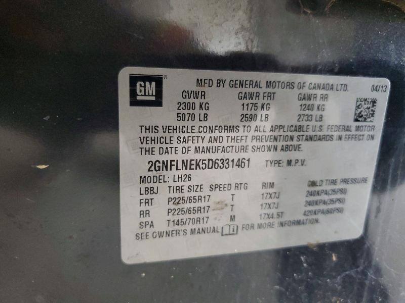 2013 Chevrolet Equinox მანქანა იყიდება აუქციონზე, vin: 2GNFLNEK5D6331461, აუქციონის ნომერი: 56407956