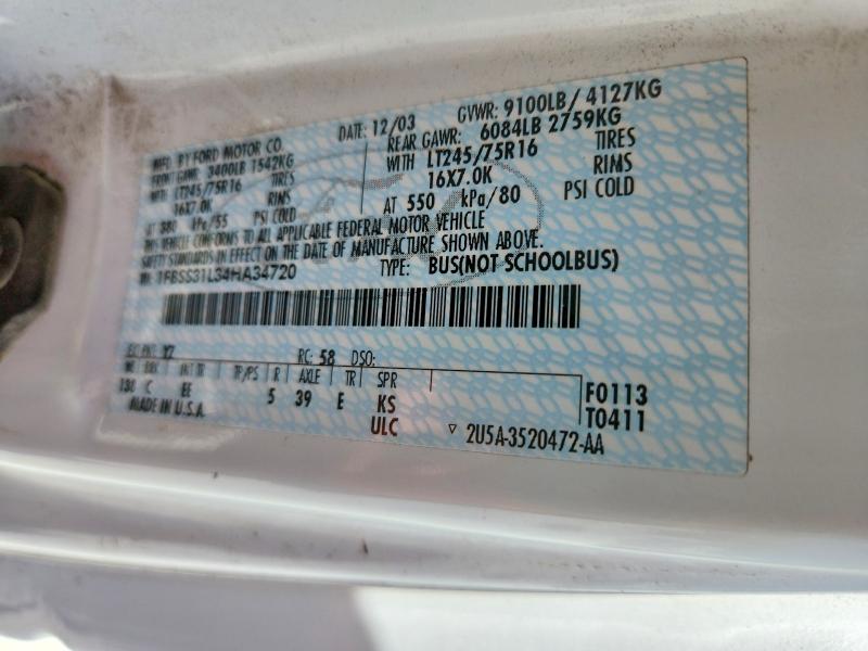 Продаж на аукціоні авто 2004 Ford Econoline, vin: 1FBSS31L34HA34720, номер лоту: 57303446