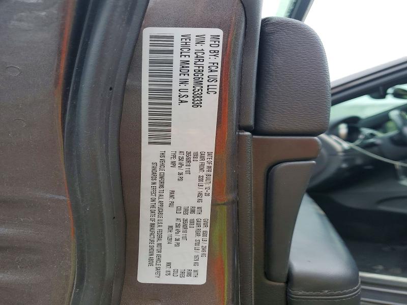 Aukcja sprzedaży 2021 Jeep Grand Cherokee, vin: 1C4RJFBG6MC538336, numer aukcji: 57782776