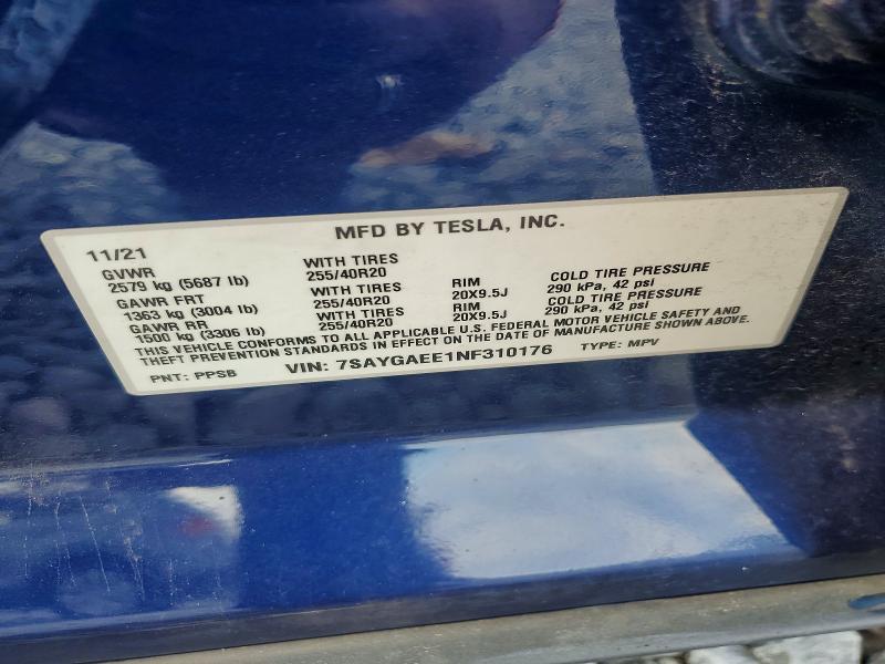 Aukcja sprzedaży 2022 Tesla Model Y, vin: 7SAYGAEE1NF310176, numer aukcji: 58073676