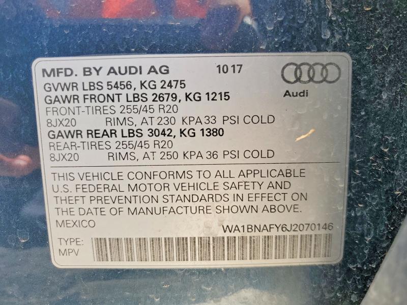 Продажа на аукционе авто 2018 Audi Q5, vin: WA1BNAFY6J2070146, номер лота: 57242096