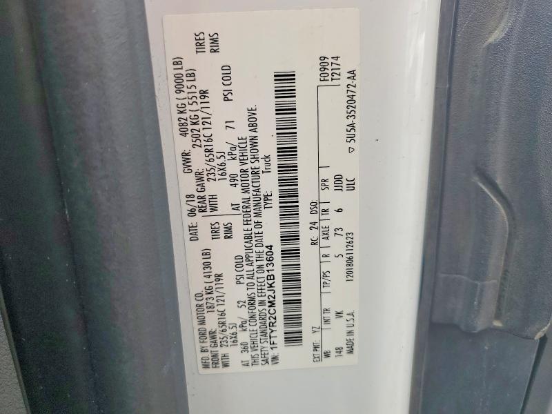 Продажа на аукционе авто 2018 Ford Transit, vin: 1FTYR2CM2JKB13604, номер лота: 58773826