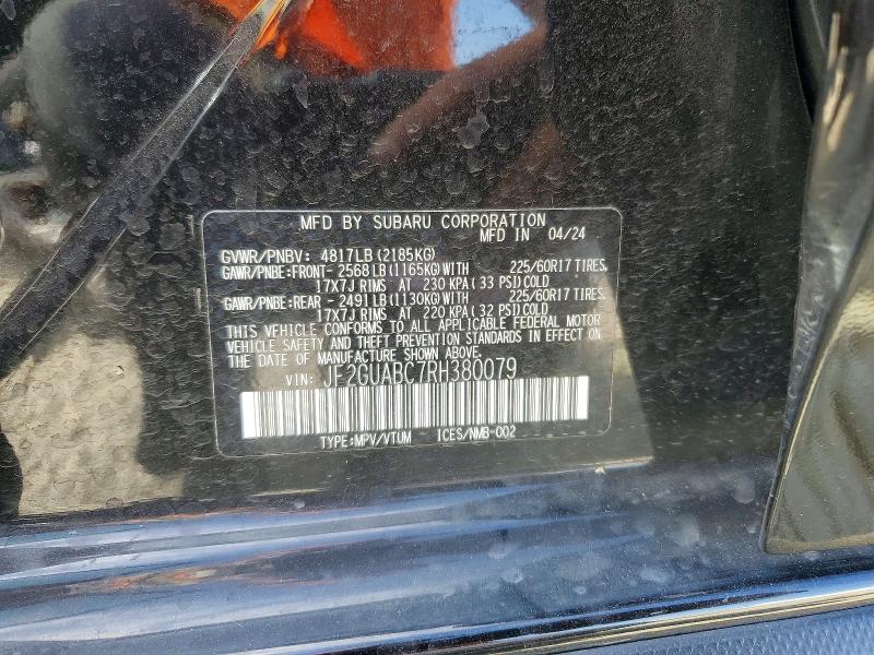 57867086 :رقم المزاد ، JF2GUABC7RH380079 vin ، 2024 Subaru Crosstrek مزاد بيع
