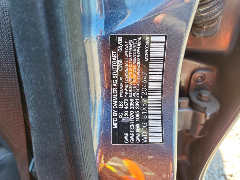 Aukcja sprzedaży 2009 Mercedes-benz C, vin: WDDGF81X69F204647, numer aukcji: 55539206