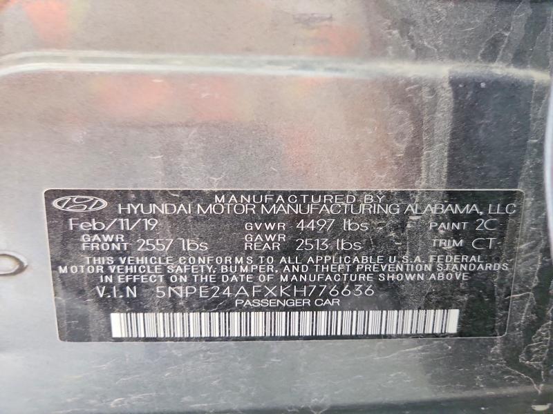 Aukcja sprzedaży 2019 Hyundai Sonata, vin: 5NPE24AFXKH776636, numer aukcji: 57472376