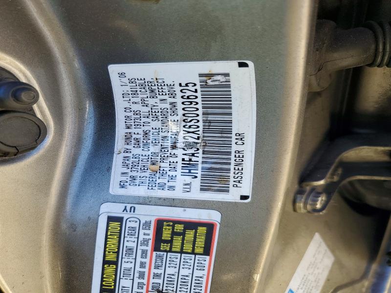 Aukcja sprzedaży 2006 Honda Civic, vin: JHMFA362X6S009625, numer aukcji: 58233046